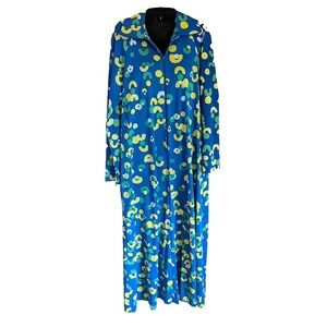 Vintage 60's Butterfield 8 Size L Mod Flowy Maxi Kaftan Mumu Hostess House Dress